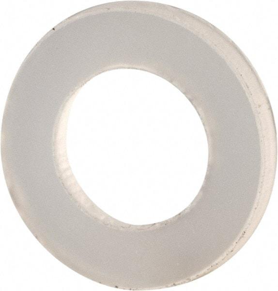 Made in USA - #4 Screw, Grade 6/6 Nylon Standard Flat Washer - 0.12" ID x 0.22" OD, 0.031" Thick, Plain Finish - Exact Tool & Supply
