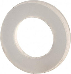 Made in USA - #4 Screw, Grade 6/6 Nylon Standard Flat Washer - 0.12" ID x 0.22" OD, 0.031" Thick, Plain Finish - Exact Tool & Supply
