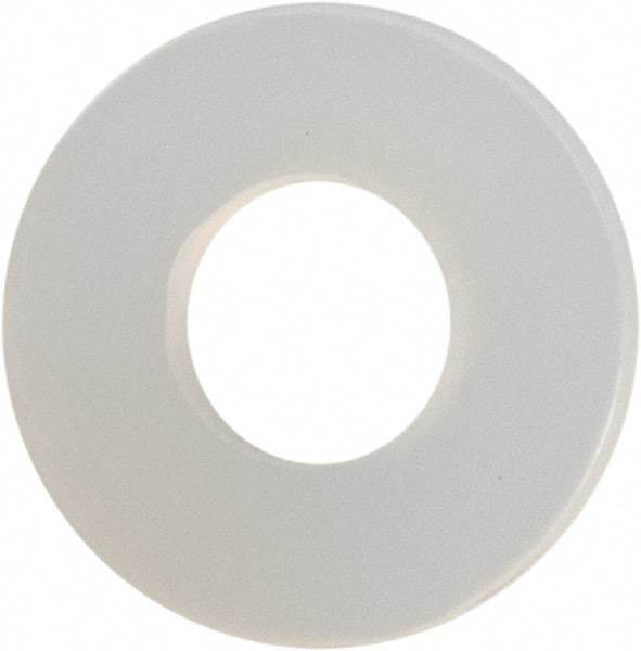 Made in USA - #4 Screw, Grade 6/6 Nylon Standard Flat Washer - 0.12" ID x 0.28" OD, 0.031" Thick, Plain Finish - Exact Tool & Supply