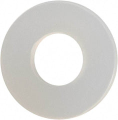 Made in USA - #4 Screw, Grade 6/6 Nylon Standard Flat Washer - 0.12" ID x 0.28" OD, 0.031" Thick, Plain Finish - Exact Tool & Supply