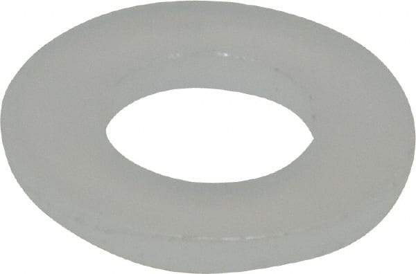 Made in USA - #6 Screw, Grade 6/6 Nylon Standard Flat Washer - 0.156" ID x 0.312" OD, 0.031" Thick, Plain Finish - Exact Tool & Supply