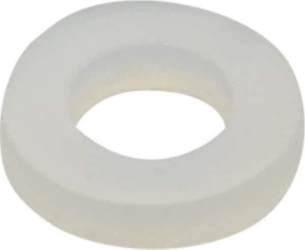 Made in USA - #6 Screw, Grade 6/6 Nylon Standard Flat Washer - 0.162" ID x 0.312" OD, 0.062" Thick, Plain Finish - Exact Tool & Supply