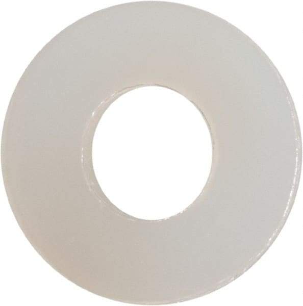 Made in USA - #8 Screw, Grade 6/6 Nylon Standard Flat Washer - 0.177" ID x 0.408" OD, 0.062" Thick, Plain Finish - Exact Tool & Supply