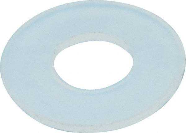 Made in USA - #10 Screw, Grade 6/6 Nylon Standard Flat Washer - 0.2" ID x 0.45" OD, 0.031" Thick, Plain Finish - Exact Tool & Supply