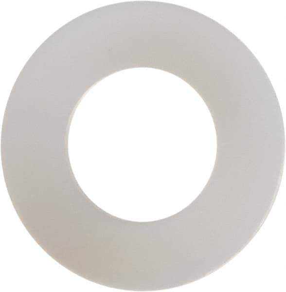 Made in USA - #12 Screw, Grade 6/6 Nylon Standard Flat Washer - 0.24" ID x 0.465" OD, 0.015" Thick, Plain Finish - Exact Tool & Supply