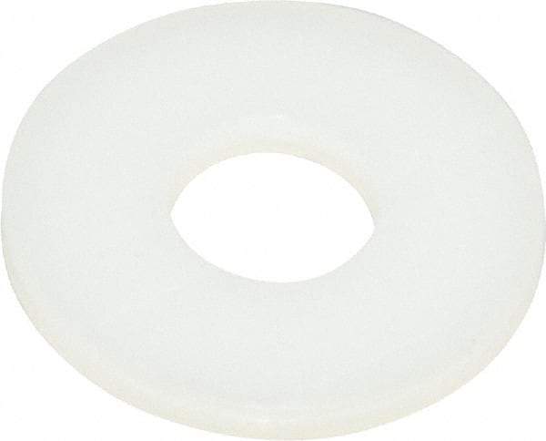 Made in USA - 1/4" Screw, Grade 6/6 Nylon Standard Flat Washer - 0.26" ID x 0.687" OD, 0.062" Thick, Plain Finish - Exact Tool & Supply