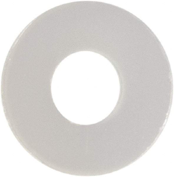 Made in USA - #1 Screw, Grade 6/6 Nylon Standard Flat Washer - 0.084" ID x 0.219" OD, 0.025" Thick, Plain Finish - Exact Tool & Supply