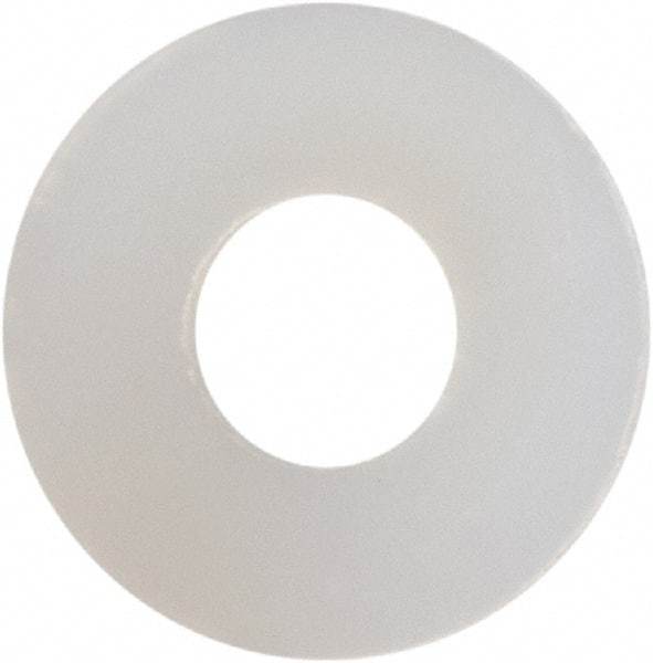 Made in USA - #2 Screw, Grade 6/6 Nylon Standard Flat Washer - 0.094" ID x 1/4" OD, 0.031" Thick, Plain Finish - Exact Tool & Supply