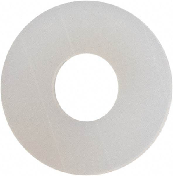 Made in USA - #3 Screw, Grade 6/6 Nylon Standard Flat Washer - 0.109" ID x 0.312" OD, 0.031" Thick, Plain Finish - Exact Tool & Supply