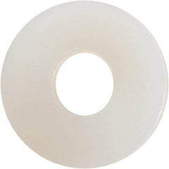 Made in USA - #5 Screw, Grade 6/6 Nylon Standard Flat Washer - 0.141" ID x 0.406" OD, 0.04" Thick, Plain Finish - Exact Tool & Supply