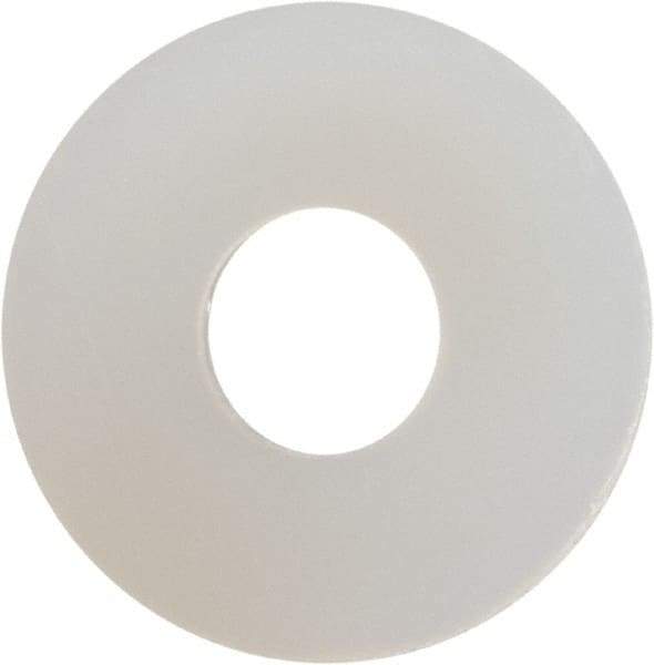 Made in USA - #6 Screw, Grade 6/6 Nylon Standard Flat Washer - 0.156" ID x 0.438" OD, 0.04" Thick, Plain Finish - Exact Tool & Supply