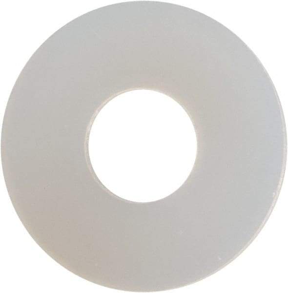 Made in USA - #8 Screw, Grade 6/6 Nylon Standard Flat Washer - 0.188" ID x 1/2" OD, 0.04" Thick, Plain Finish - Exact Tool & Supply