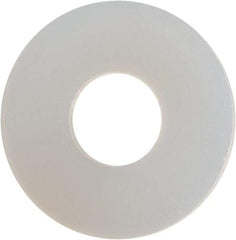 Made in USA - #8 Screw, Grade 6/6 Nylon Standard Flat Washer - 0.188" ID x 1/2" OD, 0.04" Thick, Plain Finish - Exact Tool & Supply