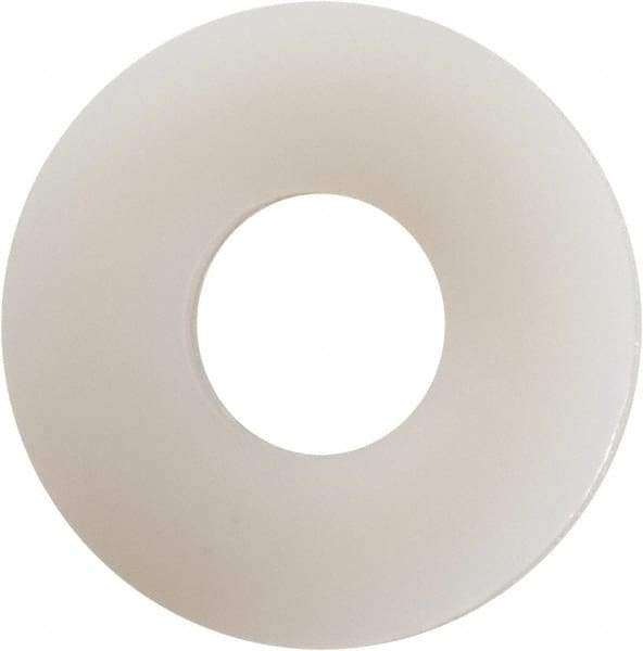 Made in USA - #12 Screw, Grade 6/6 Nylon Standard Flat Washer - 0.234" ID x 5/8" OD, 0.062" Thick, Plain Finish - Exact Tool & Supply