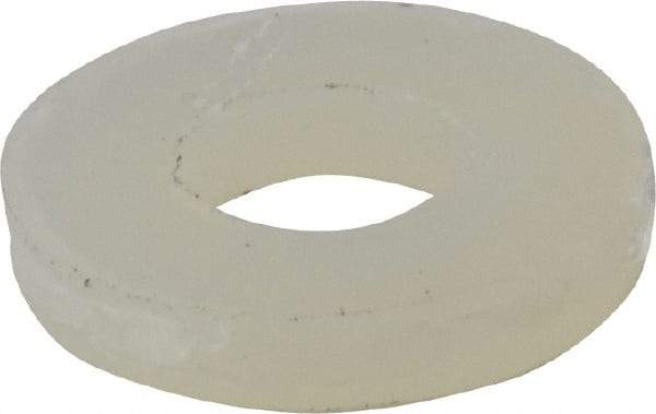 Made in USA - #8 Screw, Grade 6/6 Nylon Standard Flat Washer - 0.173" ID x 3/8" OD, 0.062" Thick, Plain Finish - Exact Tool & Supply