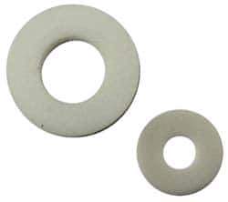 Made in USA - #12 Screw, PTFE Standard Flat Washer - 1/4" ID x 1/2" OD, 0.062" Thick, Plain Finish - Exact Tool & Supply