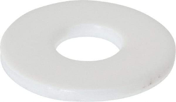 Made in USA - 1/4" Screw, PTFE Standard Flat Washer - 0.281" ID x 0.735" OD, 0.062" Thick, Plain Finish - Exact Tool & Supply