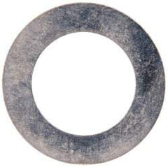 Made in USA - 0.01" Thick, 0.63" Inside x 1" OD, Round Shim - 9/16" Screw, Uncoated 302/304 Stainless Steel - Exact Tool & Supply