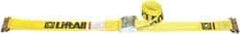Lift-All - 12' Long x 2" Wide, 800 Lb Basket Capacity, 2,500 Lb Vertical Capacity, Polyester Web Sling - Yellow - Exact Tool & Supply