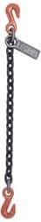 Lift-All - 5' Long x 1-29/32" Wide, 4,300 Lb Basket Capacity, Alloy Steel Web Sling - 4,300 Lb Choker Capacity, SGG Chain Sling, 9/32" Diam Chain, Natural, Single Style - Exact Tool & Supply