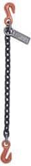 Lift-All - 5' Long x 1-29/32" Wide, 4,300 Lb Basket Capacity, Alloy Steel Web Sling - 4,300 Lb Choker Capacity, SGG Chain Sling, 9/32" Diam Chain, Natural, Single Style - Exact Tool & Supply
