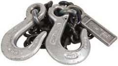 Lift-All - 5' Long x 3-1/2" Wide, 4,300 Lb Basket Capacity, Alloy Steel Web Sling - 4,300 Lb Choker Capacity, SSS Chain Sling, 9/32" Diam Chain, Natural, Single Style - Exact Tool & Supply
