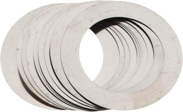 Made in USA - 0.006" Thick, 1-1/8" Inside x 1-5/8" OD, Round Shim - Uncoated 302/304 Stainless Steel - Exact Tool & Supply