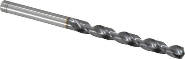 OSG - 5.69976mm 120° Vanadium High Speed Steel Jobber Drill - TiCN Finish, Right Hand Cut, Spiral Flute, Straight Shank, 93mm OAL, Standard Point - Exact Tool & Supply