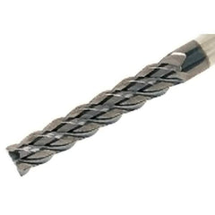 Iscar - 1/4", 1-1/2" LOC, 1/4" Shank Diam, 4" OAL, 6 Flute, Solid Carbide Square End Mill - Single End, TiAlN Finish, Spiral Flute, 45° Helix, Centercutting, Right Hand Cut, Right Hand Flute - Exact Tool & Supply