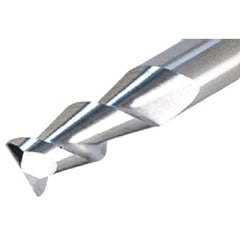 Iscar - 3/8", 3/4" LOC, 3/8" Shank Diam, 3" OAL, 2 Flute, Solid Carbide Square End Mill - Single End, Uncoated, Spiral Flute, 55° Helix, Right Hand Cut, Right Hand Flute - Exact Tool & Supply