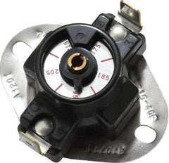 White-Rodgers - 175 to 215°F Cut In Temp, Open on Rise Switch Action, Snap Disc Control - 120/240 VAC, 72A at 120VAC, 60A at 240VAC Locked Rotor Amps, 25A at 120VAC, 25A at 240VAC Resistive Rating, Limit Control - Exact Tool & Supply