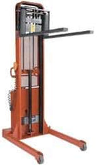 Wesco Industrial Products - 2,000 Lb Capacity, 64" Lift Height, Battery Operated Lift - 1-1/2" Lowered Height, 15" Load Center, 25" Fork Length, 26" Overall Width - Exact Tool & Supply