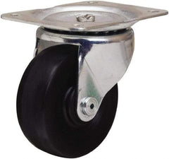 Hamilton - 4" Diam x 1-1/2" Wide x 5" OAH Top Plate Mount Swivel Caster - Hard Rubber, 300 Lb Capacity, Self-Lubricating Bearing, 4 x 5-1/8" Plate - Exact Tool & Supply