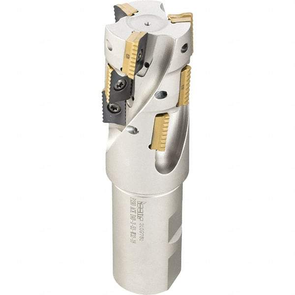 Iscar - 2" Cut Diam, 2.1" Max Depth of Cut, 1-1/2" Shank Diam, 5.91" OAL, Indexable Square Shoulder End Mill - P290 AC.T 1806.. Inserts, Weldon Shank, 0° Lead Angle, Through Coolant, Series MillShred - Exact Tool & Supply