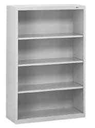 Tennsco - 4 Shelf, 52" High x 34-1/2" Wide Bookcase - 13-1/2" Deep, Steel, Putty - Exact Tool & Supply