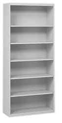 Tennsco - 6 Shelf, 78" High x 34-1/2" Wide Bookcase - 13-1/2" Deep, Steel, Putty - Exact Tool & Supply