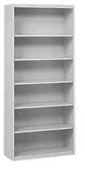 Tennsco - 6 Shelf, 78" High x 34-1/2" Wide Bookcase - 13-1/2" Deep, Steel, Putty - Exact Tool & Supply