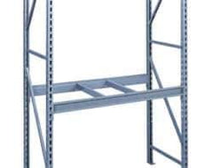 Tennsco - 10,000 Lb Capacity Bulk Storage Welded Rack End - 1-3/4" Wide x 96" High x 48" Deep x 1-3/4" Thick, Medium Gray - Exact Tool & Supply