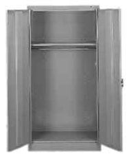 Tennsco - 1 Shelf Wardrobe Storage Cabinet - Steel, 36" Wide x 18" Deep x 72" High, Putty - Exact Tool & Supply