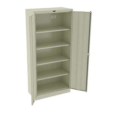 Tennsco - 5 Shelf Locking Storage Cabinet - Steel, 36" Wide x 18" Deep x 78" High, Putty - Exact Tool & Supply