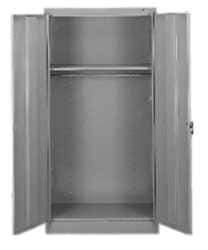 Tennsco - 1 Shelf Wardrobe Storage Cabinet - Steel, 36" Wide x 18" Deep x 78" High, Putty - Exact Tool & Supply