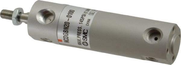 SMC PNEUMATICS - 3/4" Bore Double Acting Air Cylinder - 1/8 Port, 1/4-28 Rod Thread, 140 Max psi, 40 to 140°F - Exact Tool & Supply