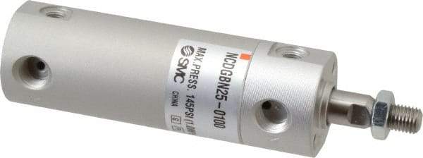 SMC PNEUMATICS - 1" Bore Double Acting Air Cylinder - 1/8 Port, 5/16-24 Rod Thread, 140 Max psi, 40 to 140°F - Exact Tool & Supply