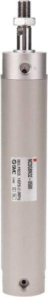 SMC PNEUMATICS - 1-1/4" Bore Double Acting Air Cylinder - 1/8 Port, 7/16-20 Rod Thread, 140 Max psi, 40 to 140°F - Exact Tool & Supply