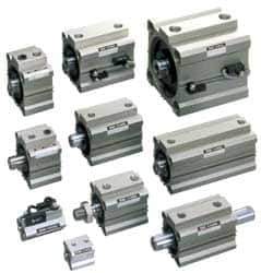 SMC PNEUMATICS - 2-15/16" Stroke x 2-1/2" Bore Double Acting Air Cylinder - 1/4 Port, 1/2-20 Rod Thread, 145 Max psi, 15 to 160°F - Exact Tool & Supply