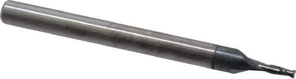 SGS - 3/64", 7/64" LOC, 1/8" Shank Diam, 1-1/2" OAL, 2 Flute, Solid Carbide Square End Mill - Single End, AlTiN Finish, Spiral Flute, 30° Helix, Centercutting, Right Hand Cut, Right Hand Flute, Series 3 - Exact Tool & Supply