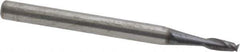SGS - 5/64", 3/16" LOC, 1/8" Shank Diam, 1-1/2" OAL, 2 Flute, Solid Carbide Square End Mill - Single End, AlTiN Finish, Spiral Flute, 30° Helix, Centercutting, Right Hand Cut, Right Hand Flute, Series 3 - Exact Tool & Supply