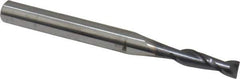 SGS - 9/64", 1/2" LOC, 3/16" Shank Diam, 2" OAL, 2 Flute, Solid Carbide Square End Mill - Single End, AlTiN Finish, Spiral Flute, 30° Helix, Centercutting, Right Hand Cut, Right Hand Flute, Series 3 - Exact Tool & Supply