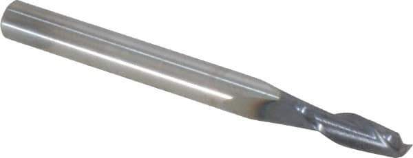 SGS - 5/32", 1/2" LOC, 3/16" Shank Diam, 2" OAL, 2 Flute, Solid Carbide Square End Mill - Single End, AlTiN Finish, Spiral Flute, 30° Helix, Centercutting, Right Hand Cut, Right Hand Flute, Series 3 - Exact Tool & Supply