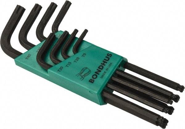 Bondhus - 8 Piece T9 to T40 L-Key Torx Key Set - T9, T40 Torx Size - Exact Tool & Supply
